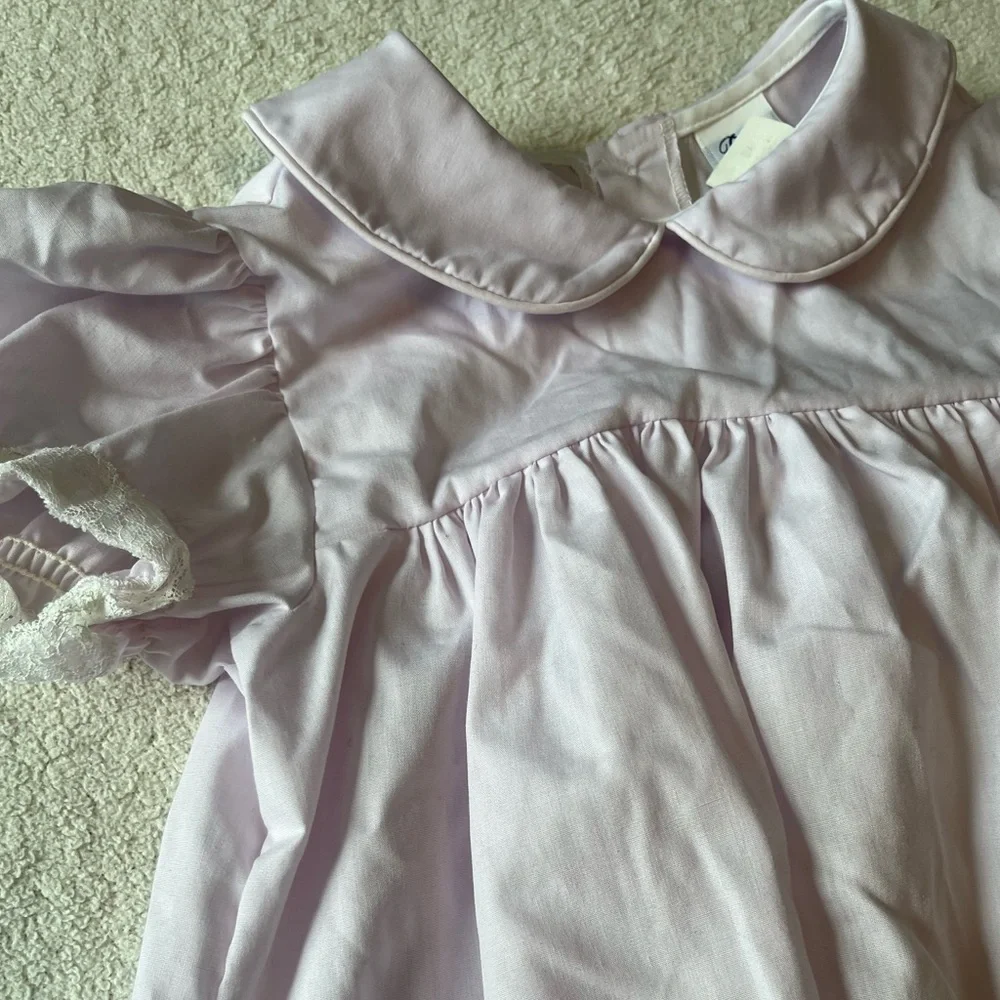 NWT Vintage Bryan dress, Peter Pan collar, back buttons, pale purple, sz 6/6x